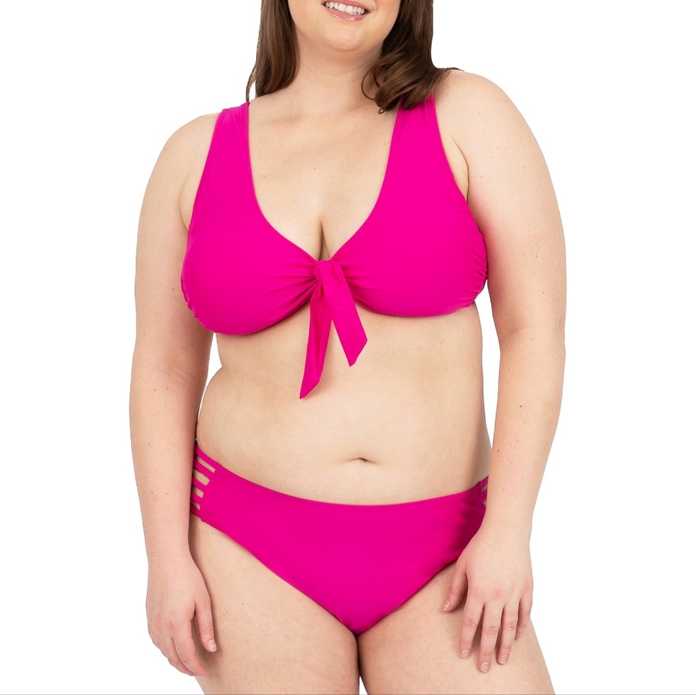 NWT Cyn & Luca 2 Pc Pink Bikini Swimwear Set Sz 3x Retail $96
